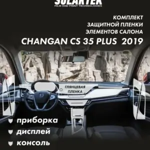 CHANGAN CS35 Plus 2019 Комплект защитных глянцевых пленок на приборку, дисплей, консоль и дверные карты
