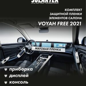 VOYAH FREE 2021 Комплект защитных пленок на приборку, дисплей, консоль, кпп и дверные карты
