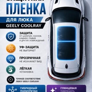 Глянцевая пленка на крышу GEELY Coolray 2020 Sunroof