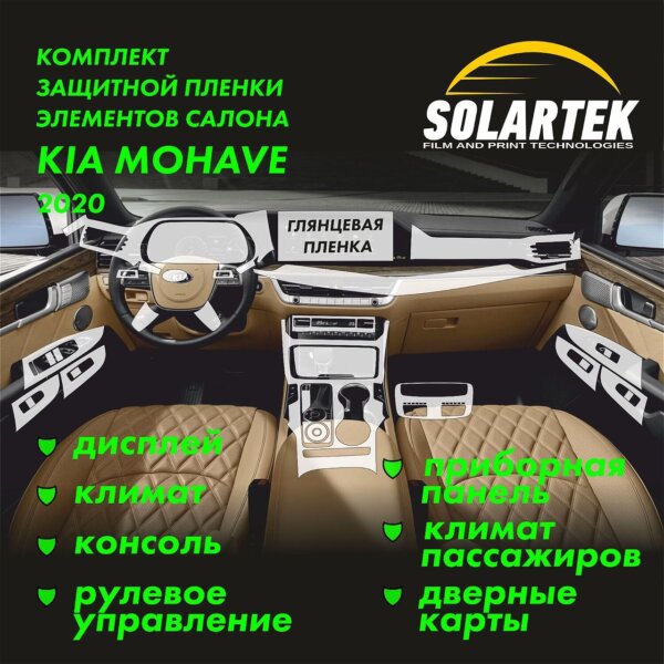 Kia Mohave 2020 — глянцевая пленка интерьера