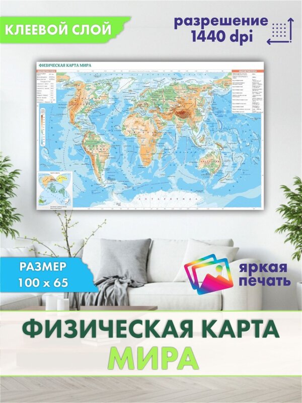 Защитная пленка интерьера Physicalwallmap100x65